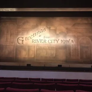 the stage for the city of river city, iowa