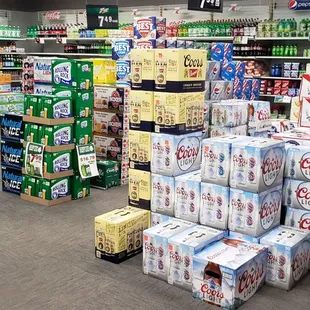 stacks of cans and boxes