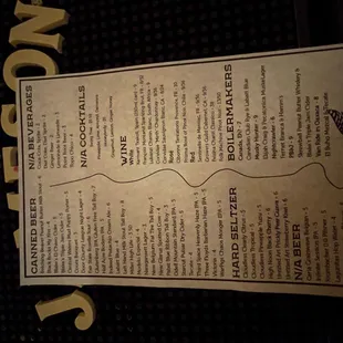 menu