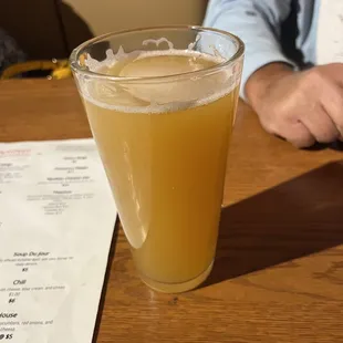 a glass of orange juice