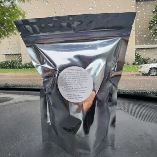 The back of the cotton candy taffy