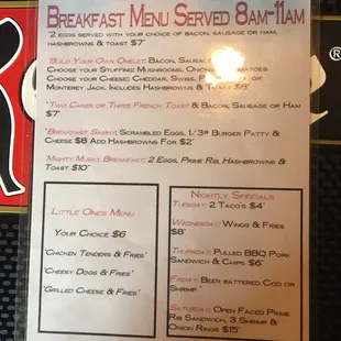 menu