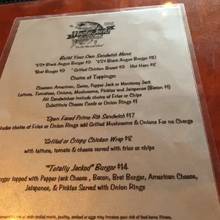 menu