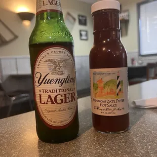 Yuengling (Bottle $4.25) &amp; Dactil Pepper Sauce