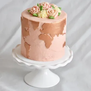 Travel theme bridal shower cake