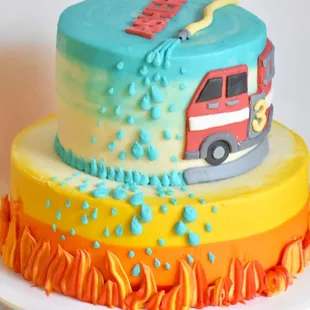 Firetruck birthday cake