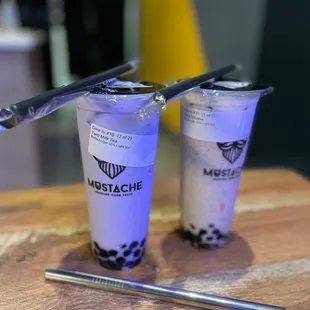 Taro &amp; Black Sesame Milk Teas