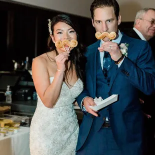 "I now pronounce you 'mustache' and 'pretzel'... you may eat your snack."