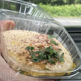 Generous side of hummus