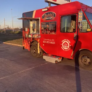 a red food truck