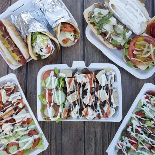 a variety of sandwiches