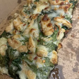 This is the Chicken Pesto Pizza. Served very cold and with no customer service :(