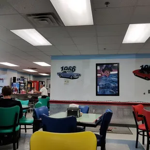 the interior of a mustang cafe