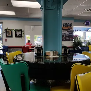 the interior of a mustang cafe