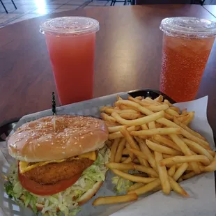 Spicy Chicken Sandwich pair it with a raspberry lemonade or a cherry Limeade