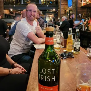 Tim with the new Lost Irish Whiskey! Awesome!