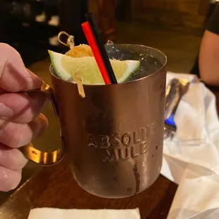 Moscow Mule with candied ginger