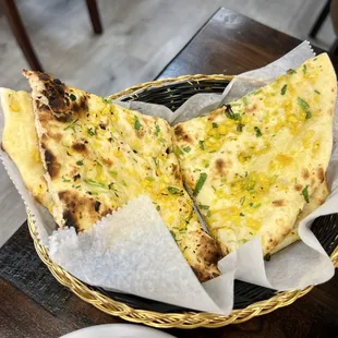 a basket of food on a table