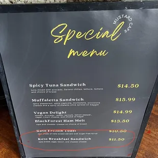 menu
