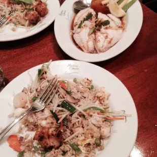 Crab fried rice with tilapia,,, good food