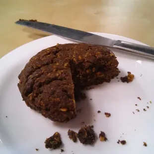 'Aztec Gold' (Double Chocolate, Ancho Chile). Yum! Like a rich chocolate-y oatmeal cookie/brownie w/ a kick at the end.