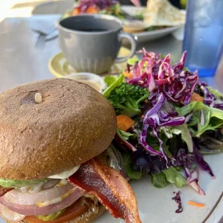Rosemary Turkey Burger over Bed of Greens