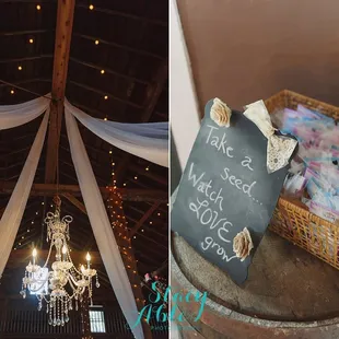 Spring wedding reception details in the barn at Mustard Seed Gardens by Stacy Able Photography www.stacyable.com