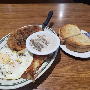 Chicken fried steak &amp; eggs over easy