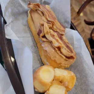 Maple bacon bar and donut holes