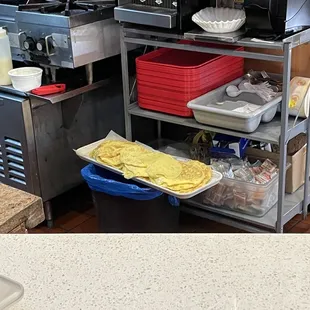 Eggs on a trash can.