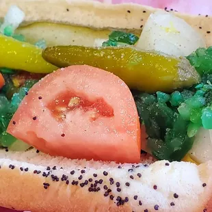 Char-broiled Chicago dog