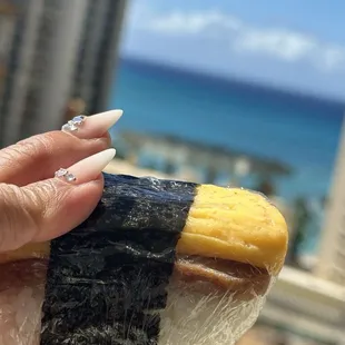 Egg and spam next day eating in our room