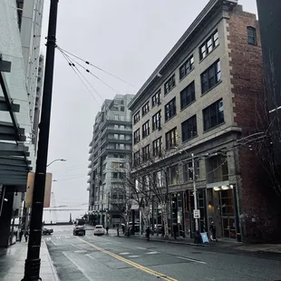 an empty street in a city