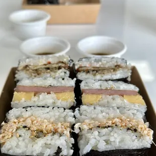 Spam, Spicy Crab, and Fried Soft Shell Crab