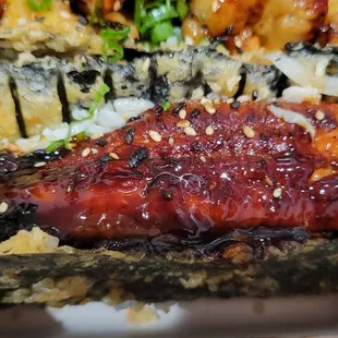 Grilled Unagi Taco Musubi