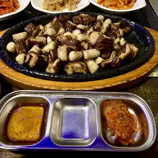 Pig intestines w/ tteboki &amp; lots of garlic O_O"