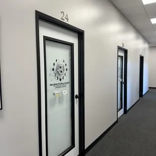 We are room 24 and 25 first 2 doors and your right hand side