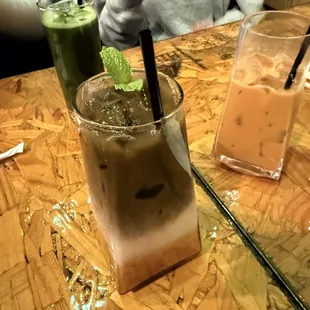 Thai Ice Tea, Matcha Tea, tea Hojicha Latte