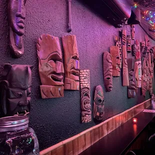 Mutiny Tikis on the wall