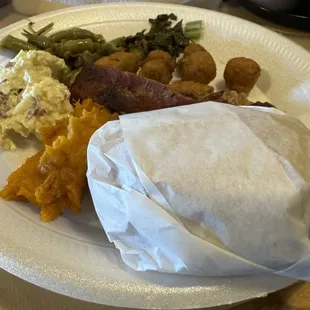 Plate #2 - used the wrapped bun to make a rib sandwich