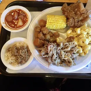 a tray of food