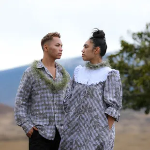 Unique palaka matching shirt and muumuu.