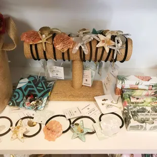 Many small gift items are sold in store.