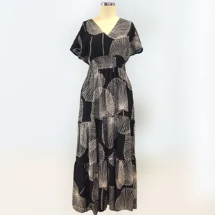 Stylish V neck dress is perfect for day and night. We have matching Hawaiian shirts, too.