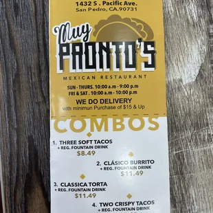 Combo is worth it if you want a drink. FYI Flat $1 charge to use credit card.