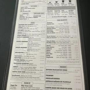 menu