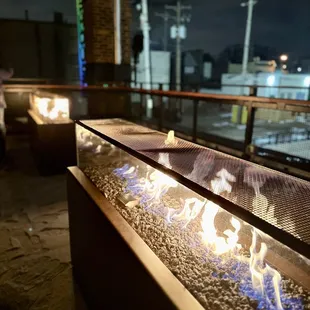 Stay warm by the fire upstairs