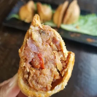 Inside of one of the sambusas. So much flavor!