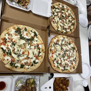Bianca pizza and calamari