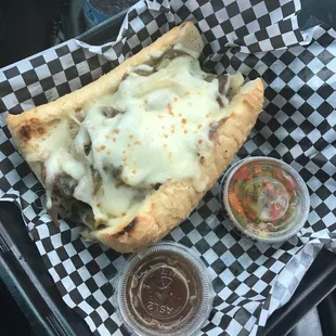 The true Chicago beef fully dressed